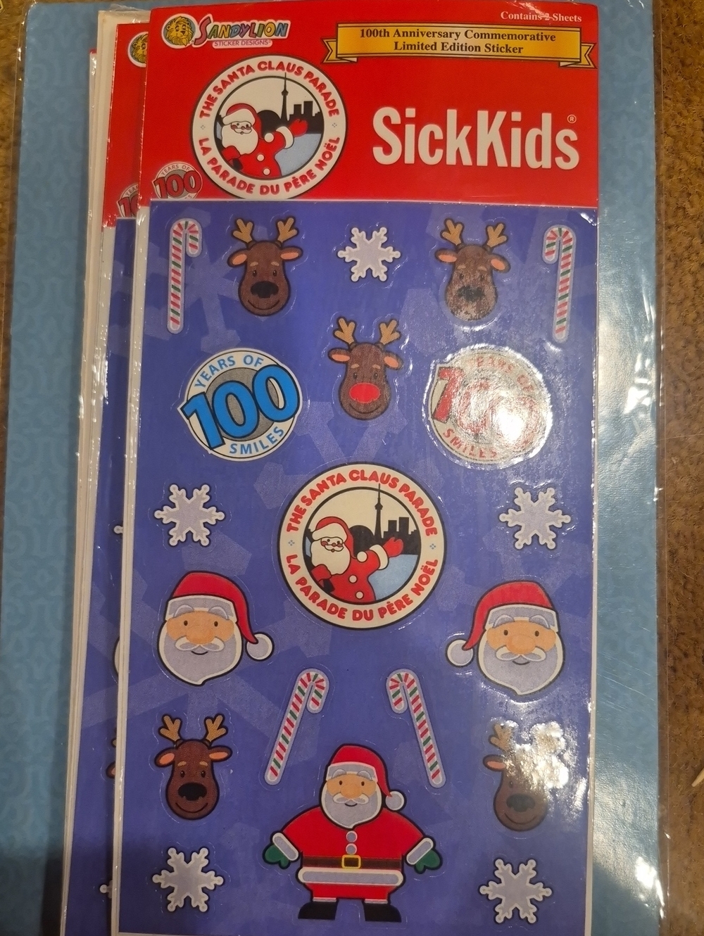 SickKids Santa Claus Parade Holiday Sticker Sheet - Blue